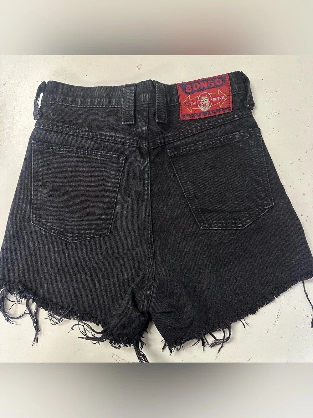 Vintage 80's Bongo High Rise Cut Off Black Denim Jean Shorts 5